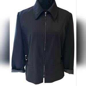 Alanni By Donniebrook Black Zip Up Dress Jacket 12